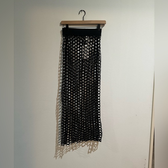 Zara Crochet Maxi Skirt Black Cover-Up Beach Size Medium NWT - Picture 6 of 6